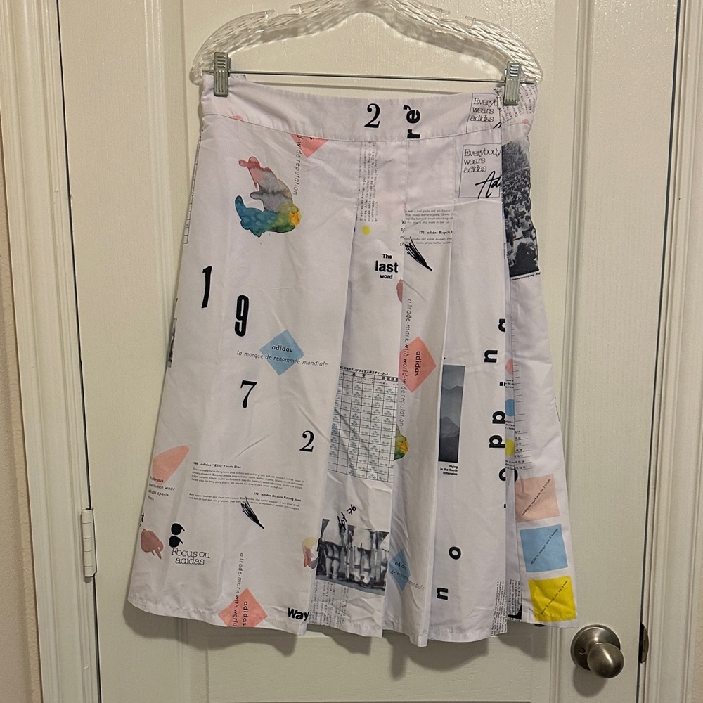 adidas White Graphic A-Line Skirt